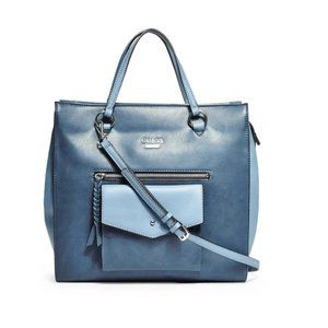 Guess Blue Davison Flap Tote Bag